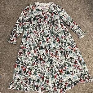SweetHoney Kids Nightgown - Green and Red Floral